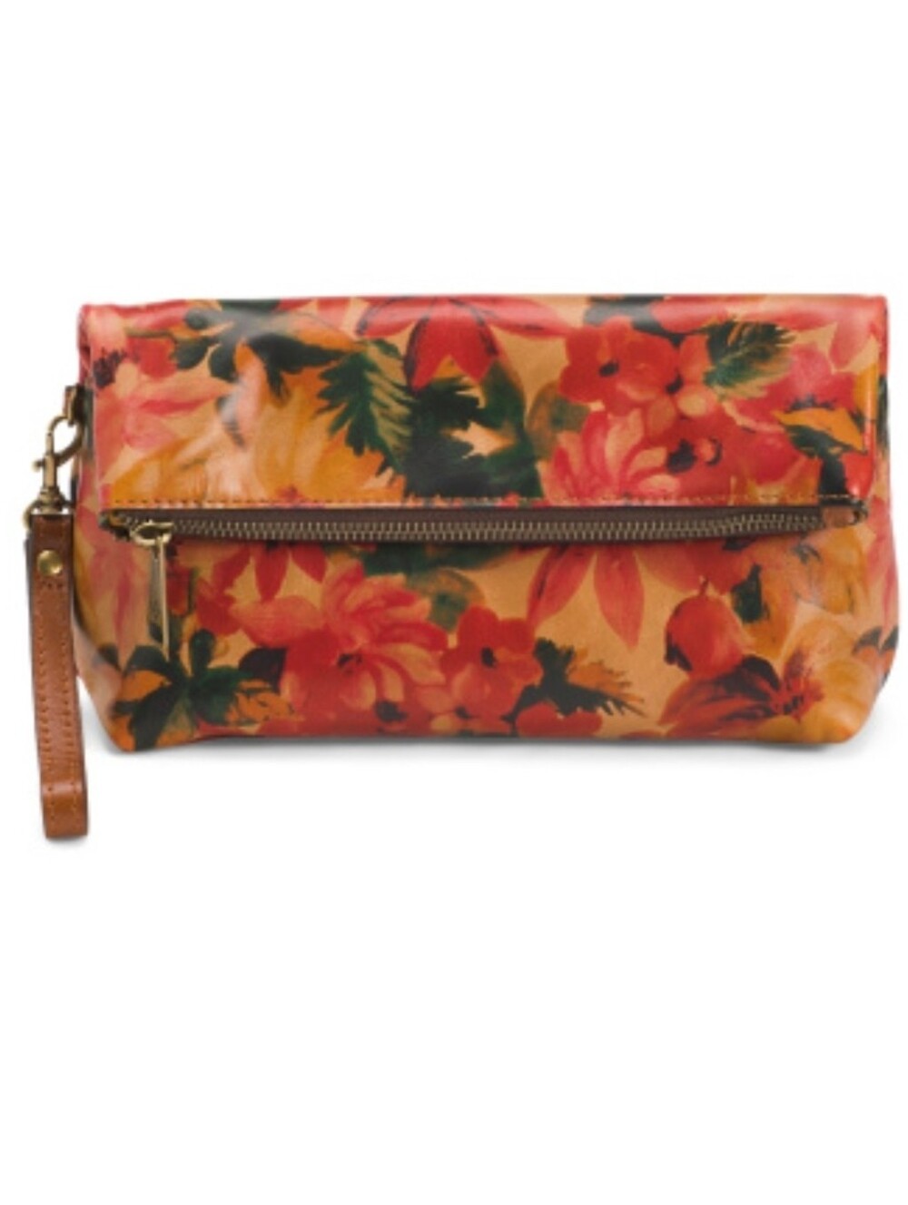 PATRICIA NASH Valerie Fold Over Leather Wristlet Clutch